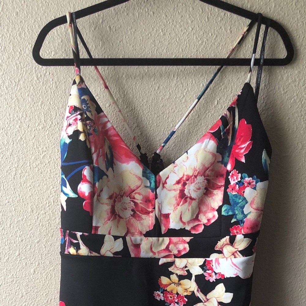 Floral open back dress
